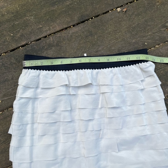 BCBGMaxAzria Moonlight Chiffon Tiered Mini w Black Elastic Waist Trim NWT - Picture 7 of 12